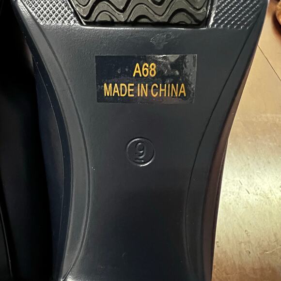 Athlefit Womens Chunky Block Heel Pumps Size 9 Navy Blue Lug Sole Slip On NWOB - Picture 8 of 9